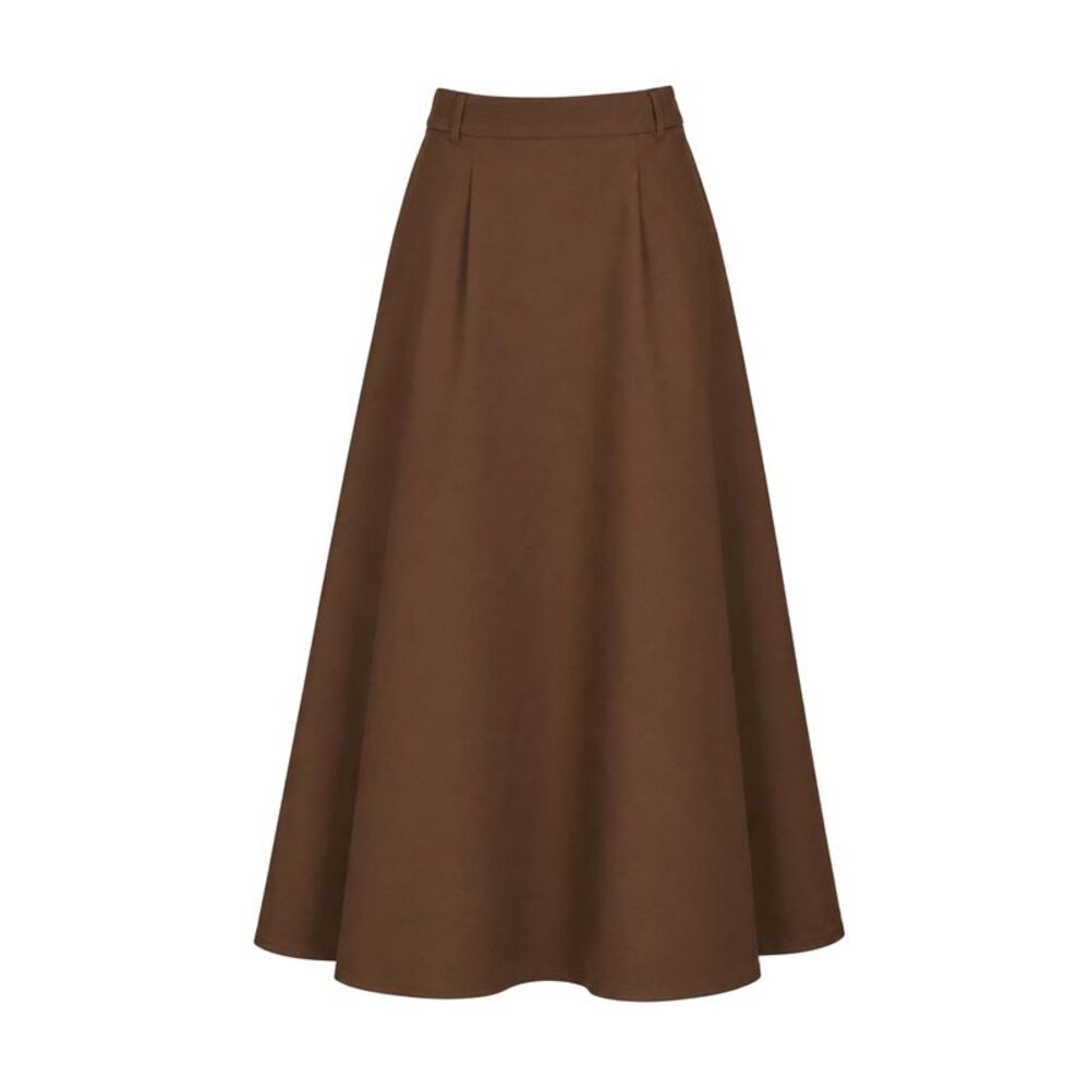 Max Mara S Women Dark Honey Smmpiovra Flared Maxi Skirt